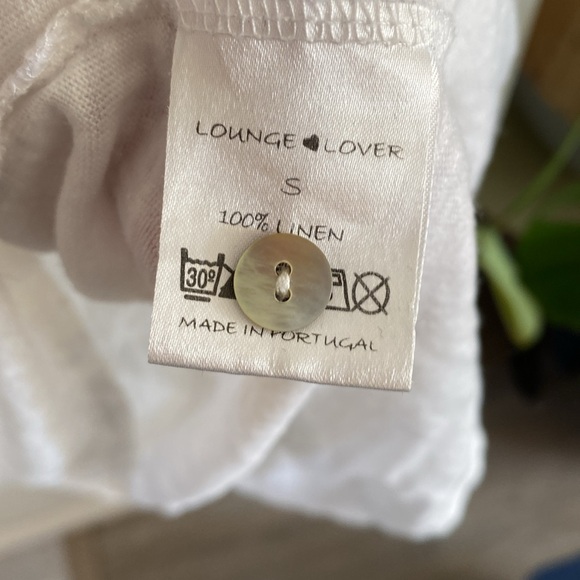 LOUNGE LOVER linen tunic sleep shirt nightdress pajamas S - Picture 3 of 5